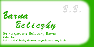barna beliczky business card